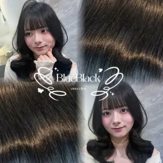 ロング カラー ヘアアレンジ 韓国/池袋ワンカラー 🖤kaede🖤のヘアスタイル