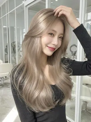 ロング レイヤーハイライト ブリーチJUNKIのヘアスタイル