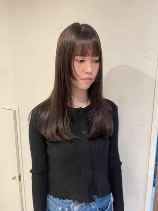 ロング カラー 渋谷 留菜のヘアスタイル