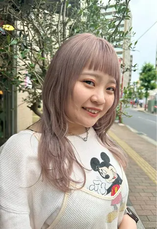 セミロング カラー sato ayaka ｜透明感カラー🫧のヘアスタイル