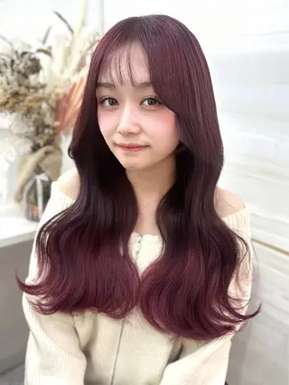 ロング カラー 🦋高瀬寛菜🦋 韓国レイヤーのヘアスタイル