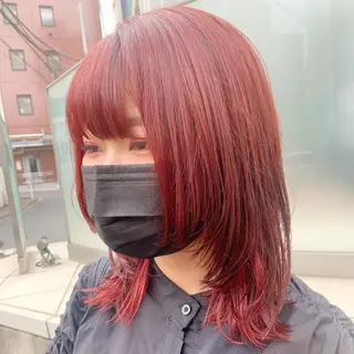 セミロング カラー 赤みゼロ/透明感 カラー🌿KANTAのヘアスタイル