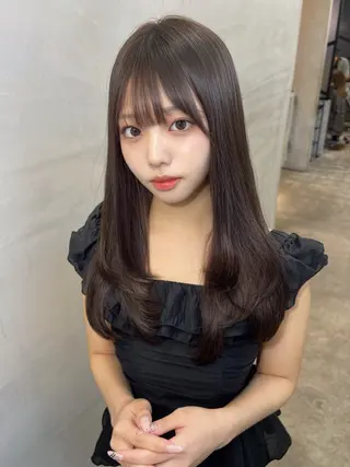 ロング カラー ムラの出ない艶カラー レイヤーカット千葉のヘアスタイル
