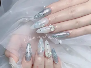 ネイル エツメ💅 長さ出し🎀デザインのネイルデザイン