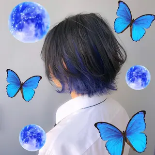 ショート カラー パーマ ヘアアレンジ メンズ キッズ 上品＆韓国風 🥀海心🥀のヘアスタイル