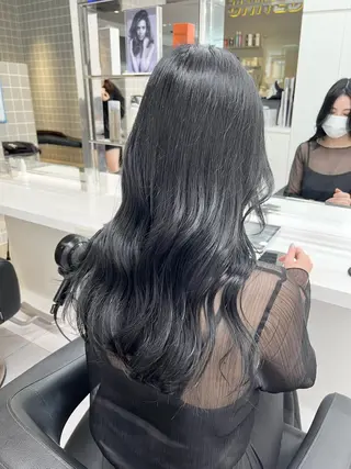 ロング カラー パーマ ヘアアレンジ メンズ キッズ 上品＆韓国風 🥀海心🥀のヘアスタイル