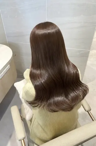 ロング パーマ 似合わせ/透明感 /顔まわりカット🌿のヘアスタイル