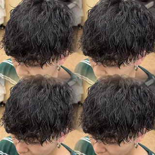 ミディアム メンズ 焼津メンズパーマ特化 大石雄生のヘアスタイル