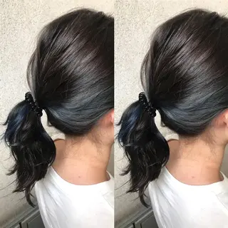 ミディアム カラー 小栗 麻衣のヘアスタイル