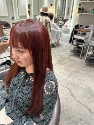 ミディアム カラー 髪質改善ストレート 中林優太のヘアスタイル