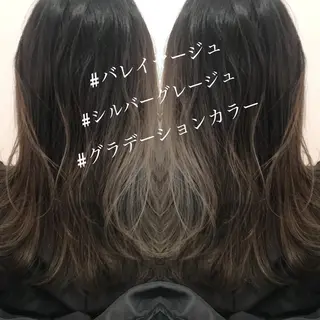 ミディアム カラー ウルフカット レイヤーカット上柿のヘアスタイル