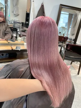 セミロング カラー パーマ ヘアアレンジ ブリーチカラー🤍 颯馬🐈‍⬛のヘアスタイル