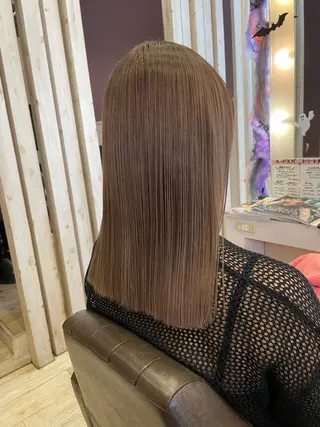 セミロング カラー 東恩納 誠のヘアスタイル