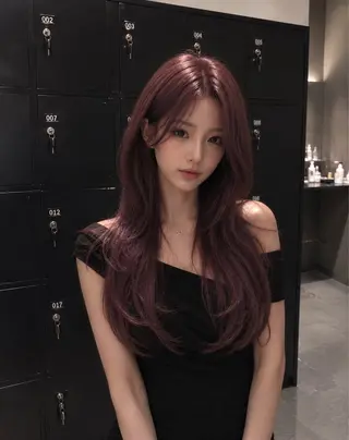 ロング naami🖤透明感 ×ちゅるん艶髪🎀のヘアスタイル