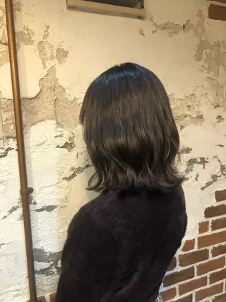ミディアム ✨色持ちの良い艶 カラー✨蟹江真世のヘアスタイル