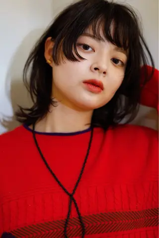 ミディアム パーマ 長谷川 絵美のヘアスタイル