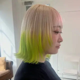 ショート カラー パーマ ヘアアレンジ メンズ 🧨ブリーチー×ボブ レイヤー💎じゅえるのヘアスタイル