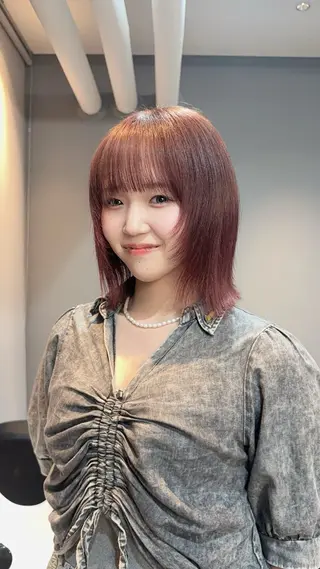 ショート カラー 地毛風縮毛矯正/ボブ しがきれいのヘアスタイル