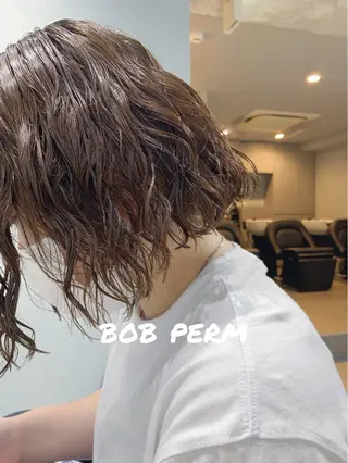 ショート カラー パーマ ボブパーマコテ巻き風 パーマNo1深江秀平のヘアスタイル