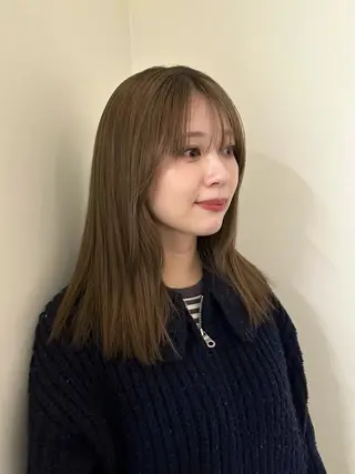 ミディアム カラー 透明感カラー/中崎町 fukaのヘアスタイル