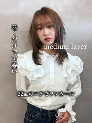 ミディアム 山中 欧輔のヘアスタイル