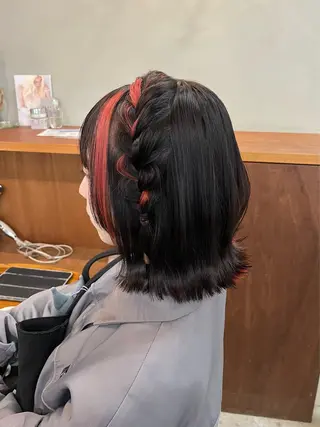ミディアム ヘアアレンジ 透明感カラー/名古屋 /栄/木下奈々望のヘアスタイル