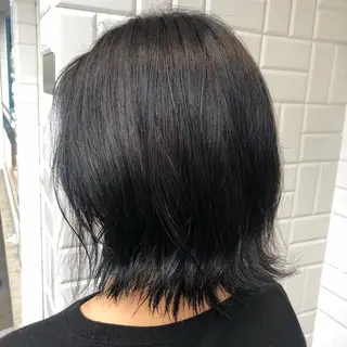 ミディアム カラー やまさきえりこ ニュアンスパーマのヘアスタイル