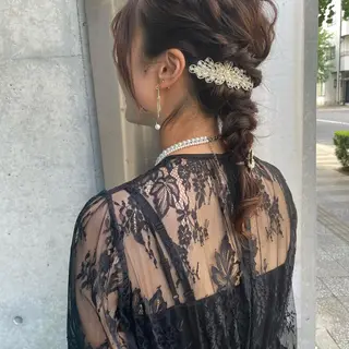 セミロング ヘアアレンジ 坂本 沙也加のヘアスタイル