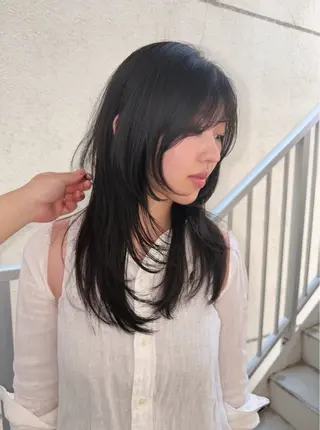 セミロング カラー 縮毛矯正 髪質改善寺坂雄飛💐のヘアスタイル