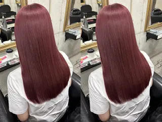 セミロング カラー Rin♡透明感ピンク 🎀白肌ラベンダーのヘアスタイル