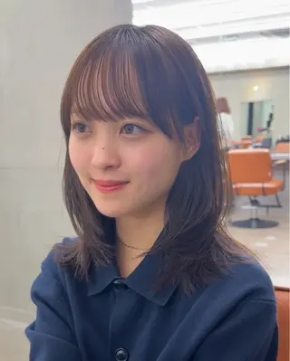 セミロング カラー 顔周り✂️透明感 レイヤー/みっきーのヘアスタイル
