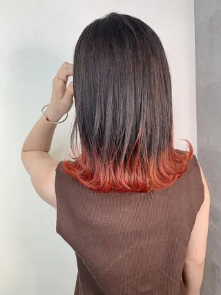 セミロング カラー _WHITE上本町 上本町店のヘアスタイル