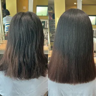 セミロング パーマ hubhair レイヤー/透明感のヘアスタイル