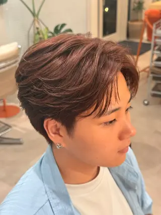 カラー メンズ 艶カラー🌟 佐渡山 隼多のヘアスタイル