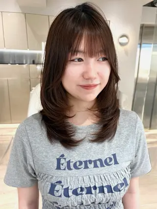 ミディアム 前髪・顔周りカット☆ あらいみゆのヘアスタイル