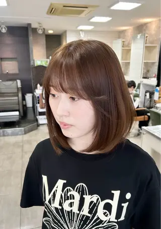 ミディアム レイヤー/艶髪カラー 森本くるみのヘアスタイル