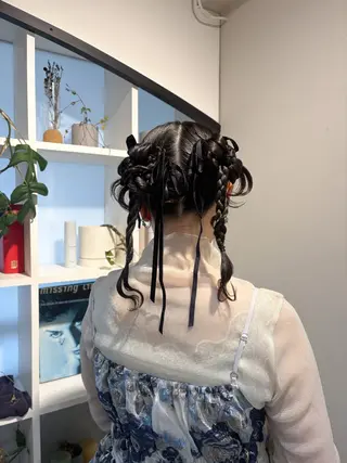 ミディアム ヘアアレンジ アレンジ/新宿 透明感カラー/ヤノのヘアスタイル