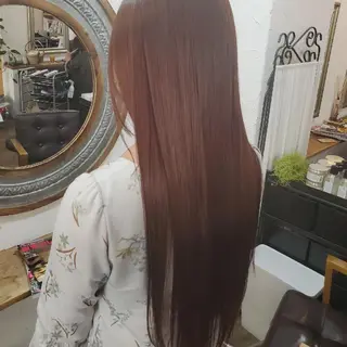ロング カラー パーマ 韓国風レイヤーカット 上手く丁寧早い/マツのヘアスタイル