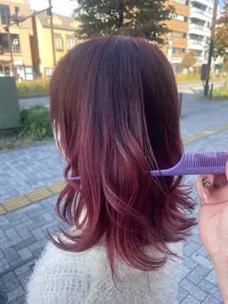 セミロング カラー 💞暖色カラー 💞risaのヘアスタイル