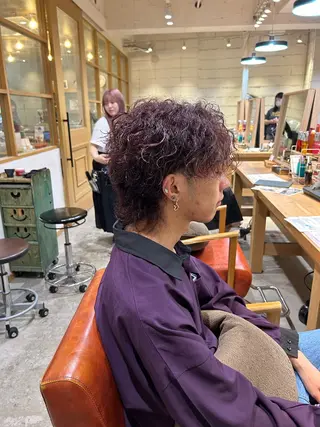 ショート カラー パーマ メンズ 新谷 虎太郎のヘアスタイル