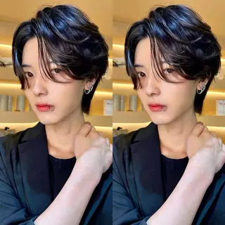 メンズ 💗ショート×ボブ 韓国レイヤー宮内諒のヘアスタイル