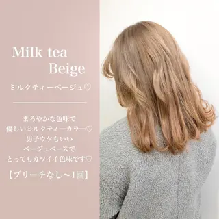 ミディアム カラー ヘアアレンジ 🪞official THREE 横浜🎀のヘアスタイル
