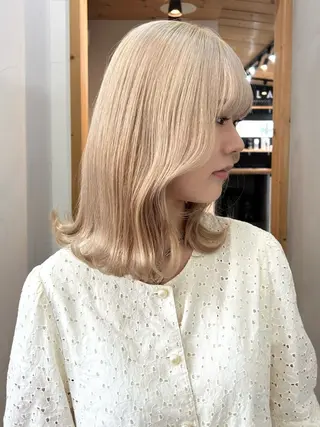 ミディアム カラー ヘアアレンジ 韓国/ハイトーン/ ボブ🎀MIKU🎀のヘアスタイル