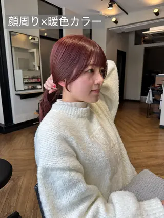 セミロング 檜谷 晴　顔周りカットのヘアスタイル