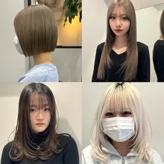 ミディアム カラー ボブ/レイヤーカット 縮毛矯正/コウキ新宿のヘアスタイル