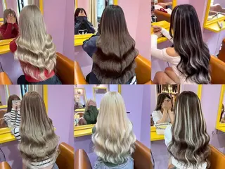 ロング ヘアアレンジ カラー NON ちび編み・シールのヘアスタイル