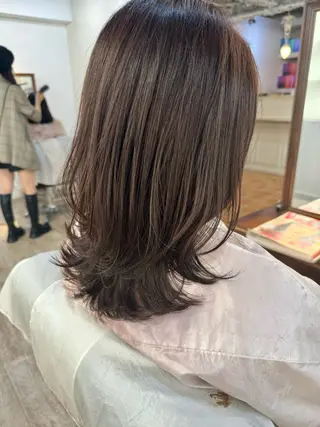 ミディアム レイヤー×縮毛矯正 中屋光貴のヘアスタイル
