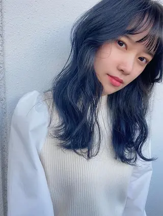 ロング カラー パーマ ヘアアレンジ 🫧umu.🫧韓国 /レイヤーカットのヘアスタイル