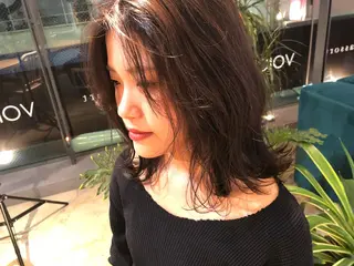 ミディアム パーマ デザイン特化ブリーチ 堀江美容室/ぱぴのヘアスタイル
