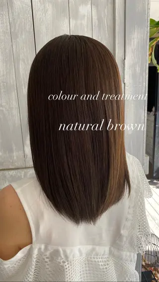 セミロング カラー 勝河 怜楊のヘアスタイル
